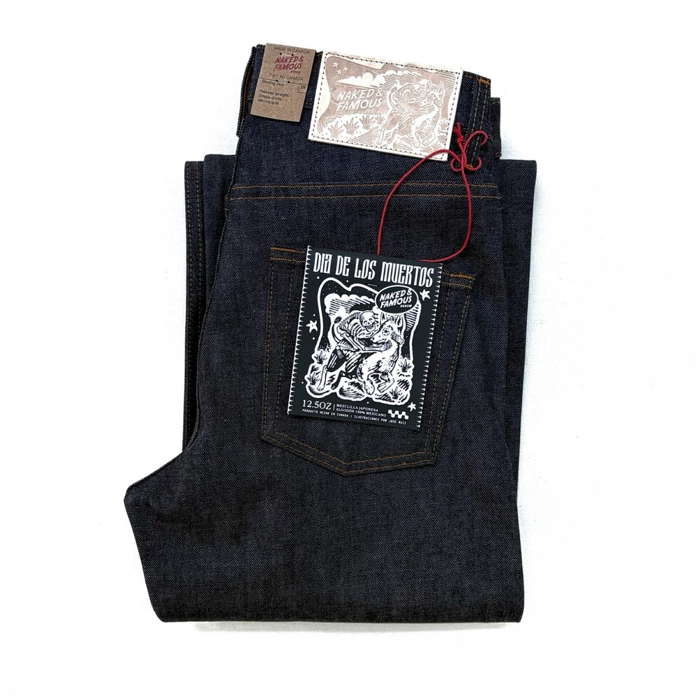 Naked & Famous Denim Dia De Los Muertos Selvedge Denim - Strong Guy Jeans